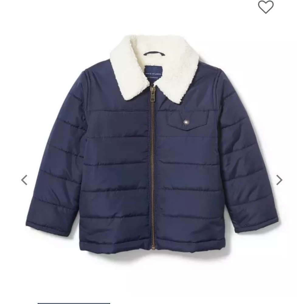 Janie and Jack Water Resistant Sherpa Lined Puffer Jacket
